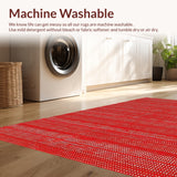 Ultra Soft Area Rug, Non Slip, Stain Resistant, Washable Area Rugs for Living Room, Bedroom, Vintage Red Non-Slip Dining Rug(Red)