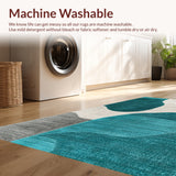 Ultra Soft Area Rug, Non Slip, Stain Resistant, Washable Area Rugs for Living Room, Bedroom, Tranquil Teal Abstract Escape(Green)