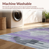 Ultra Soft Area Rug, Non Slip, Stain Resistant, Washable Area Rugs for Living Room, Bedroom, Transitional Grey Lavender Nursery Non-Shedding Rug(Purple)