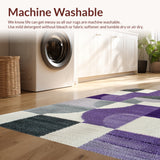 Ultra Soft Area Rug, Non Slip, Stain Resistant, Washable Area Rugs for Living Room, Bedroom, Contemporary Kids Bedroom Easy Care Accent Rug(Purple)