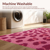 Ultra Soft Area Rug, Non Slip, Stain Resistant, Washable Area Rugs for Living Room, Bedroom, Modern Pink Leopard Print Nursery Rug(Pink)