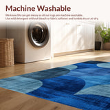 Ultra Soft Area Rug, Non Slip, Stain Resistant, Washable Area Rugs for Living Room, Bedroom, Boho Abstract Non-Slip Bedroom Rug(Blue)