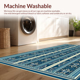 Ultra Soft Area Rug, Non Slip, Stain Resistant, Washable Area Rugs for Living Room, Bedroom, Soft Vintage Tiger Print Living Room Rug(Blue)