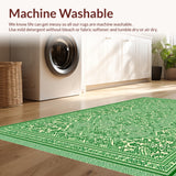 Ultra Soft Area Rug, Non Slip, Stain Resistant, Washable Area Rugs for Living Room, Bedroom, Vintage Farmhouse Washable(Green)