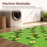 Ultra Soft Area Rug, Non Slip, Stain Resistant, Washable Area Rugs for Living Room, Bedroom, Floral Green Non-Slip Kitchen Decor(Green)