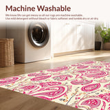Ultra Soft Area Rug, Non Slip, Stain Resistant, Washable Area Rugs for Living Room, Bedroom, Modern Paisley Soft Living Room Rug(Beige)