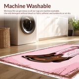 Ultra Soft Area Rug, Non Slip, Stain Resistant, Washable Area Rugs for Living Room, Bedroom, Western Pink Bathroom Non-Slip Mat(Pink)
