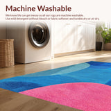 Ultra Soft Area Rug, Non Slip, Stain Resistant, Washable Area Rugs for Living Room, Bedroom, Abstract Modern Jardin(Blue)