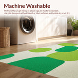 Ultra Soft Area Rug, Non Slip, Stain Resistant, Washable Area Rugs for Living Room, Bedroom, Kids Cat Print Irregular(Green)