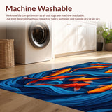 Ultra Soft Area Rug, Non Slip, Stain Resistant, Washable Area Rugs for Living Room, Bedroom, Fishing Theme Doormat(Blue)