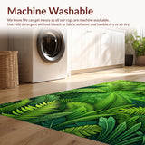 Ultra Soft Area Rug, Non Slip, Stain Resistant, Washable Area Rugs for Living Room, Bedroom, Tropical Palm Leaf Runner(Green)