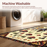 Ultra Soft Area Rug, Non Slip, Stain Resistant, Washable Area Rugs for Living Room, Bedroom, Fantasy Boho Dining Room Stain-Resistant Rug(Brown)