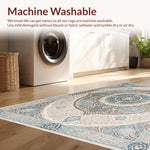 Ultra Soft Area Rug, Non Slip, Stain Resistant, Washable Area Rugs for Living Room, Bedroom, Boho Transitional Damask(Beige) - ODIKA