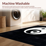 Ultra Soft Area Rug, Non Slip, Stain Resistant, Washable Area Rugs for Living Room, Bedroom, Soft Black and White Yoga Mat(Black) - ODIKA