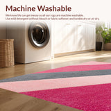 Ultra Soft Area Rug, Non Slip, Stain Resistant, Washable Area Rugs for Living Room, Bedroom, Modern Abstract Thin(Pink)