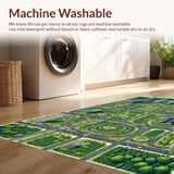 Ultra Soft Area Rug, Non Slip, Stain Resistant, Washable Area Rugs for Living Room, Bedroom, Interactive City Life Play Mat(Gray)