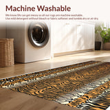 Ultra Soft Area Rug, Non Slip, Stain Resistant, Washable Area Rugs for Living Room, Bedroom, Faux Cowhide Tiger Print(Black)