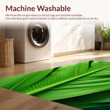 Ultra Soft Area Rug, Non Slip, Stain Resistant, Washable Area Rugs for Living Room, Bedroom, Tropical Leaf Velvet Runner(Green)
