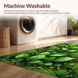 Ultra Soft Area Rug, Non Slip, Stain Resistant, Washable Area Rugs for Living Room, Bedroom, leaf shag bathroom mat(Green)