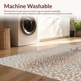Ultra Soft Area Rug, Non Slip, Stain Resistant, Washable Area Rugs for Living Room, Bedroom, Modern Antelope Print Living Room Area Rug(Beige)