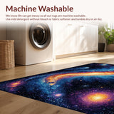 Ultra Soft Area Rug, Non Slip, Stain Resistant, Washable Area Rugs for Living Room, Bedroom, Galaxy Planet Earth(Blue)