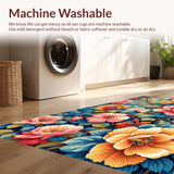 Ultra Soft Area Rug, Non Slip, Stain Resistant, Washable Area Rugs for Living Room, Bedroom, Floral Tropical Runner(Pink)