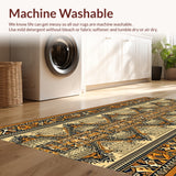 Ultra Soft Area Rug, Non Slip, Stain Resistant, Washable Area Rugs for Living Room, Bedroom, Boho Vintage Tiger Skin(Brown)