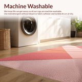 Ultra Soft Area Rug, Non Slip, Stain Resistant, Washable Area Rugs for Living Room, Bedroom, Modern Geometric 3D Texture(Pink)