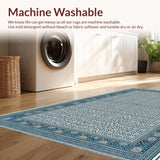 Ultra Soft Area Rug, Non Slip, Stain Resistant, Washable Area Rugs for Living Room, Bedroom, Soft Islamic Design Prayer Mat(Blue)