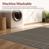 Ultra Soft Area Rug, Non Slip, Stain Resistant, Washable Area Rugs for Living Room, Bedroom, Farmhouse Braided Cotton(Gray)