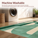 Ultra Soft Area Rug, Non Slip, Stain Resistant, Washable Area Rugs for Living Room, Bedroom, Modern Abstract Non-Slip Meditation Rug(Green)
