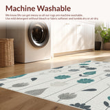 Ultra Soft Area Rug, Non Slip, Stain Resistant, Washable Area Rugs for Living Room, Bedroom, Modern Floral Living Room Rug(Gray)
