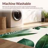 Ultra Soft Area Rug, Non Slip, Stain Resistant, Washable Area Rugs for Living Room, Bedroom, Chic Tropical Botanical Non-Slip Rug(Green)