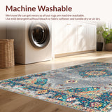 Ultra Soft Area Rug, Non Slip, Stain Resistant, Washable Area Rugs for Living Room, Bedroom, Vintage Tribal Stain Resistant Living Room(Red)