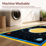 Ultra Soft Area Rug, Non Slip, Stain Resistant, Washable Area Rugs for Living Room, Bedroom, Space Exploration Rug for Boys Learning Area(Yellow)