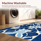 Ultra Soft Area Rug, Non Slip, Stain Resistant, Washable Area Rugs for Living Room, Bedroom, Waterproof Plastic Straw(Blue)