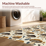 Ultra Soft Area Rug, Non Slip, Stain Resistant, Washable Area Rugs for Living Room, Bedroom, Vintage Boho Mushroom(Beige)
