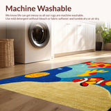 Ultra Soft Area Rug, Non Slip, Stain Resistant, Washable Area Rugs for Living Room, Bedroom, Sea Animals Kids Playroom(Blue)