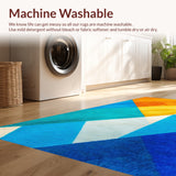 Ultra Soft Area Rug, Non Slip, Stain Resistant, Washable Area Rugs for Living Room, Bedroom, Modern Abstract Colorful Yoga Mat(Orange)
