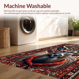 Ultra Soft Area Rug, Non Slip, Stain Resistant, Washable Area Rugs for Living Room, Bedroom, Faux Deer Cowhide(Red)