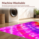 Ultra Soft Area Rug, Non Slip, Stain Resistant, Washable Area Rugs for Living Room, Bedroom, Fluffy Tie-Dyed Shag(Pink)