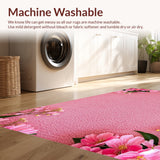 Ultra Soft Area Rug, Non Slip, Stain Resistant, Washable Area Rugs for Living Room, Bedroom, coquette floral aesthetic(Pink)