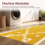 Ultra Soft Area Rug, Non Slip, Stain Resistant, Washable Area Rugs for Living Room, Bedroom, Modern Abstract Prado(Yellow)