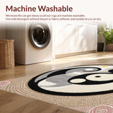 Ultra Soft Area Rug, Non Slip, Stain Resistant, Washable Area Rugs for Living Room, Bedroom, yin yang happy face(Gray) - ODIKA