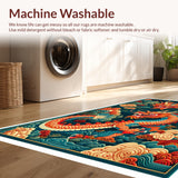 Ultra Soft Area Rug, Non Slip, Stain Resistant, Washable Area Rugs for Living Room, Bedroom, Dragon Castle Fantasy(Red)