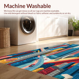 Ultra Soft Area Rug, Non Slip, Stain Resistant, Washable Area Rugs for Living Room, Bedroom, Kids Toy Car Play Rug(Blue)