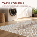 Ultra Soft Area Rug, Non Slip, Stain Resistant, Washable Area Rugs for Living Room, Bedroom, Animal Pattern Neutral Bedroom Medium Pile Rug(Beige)