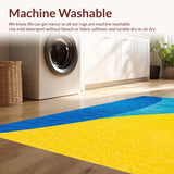 Ultra Soft Area Rug, Non Slip, Stain Resistant, Washable Area Rugs for Living Room, Bedroom, Abstract Modern Washable Foldable(Blue)