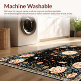 Ultra Soft Area Rug, Non Slip, Stain Resistant, Washable Area Rugs for Living Room, Bedroom, Mystical Luna Moth(Black)
