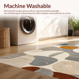 Ultra Soft Area Rug, Non Slip, Stain Resistant, Washable Area Rugs for Living Room, Bedroom, Abstract Modern Low Pile(Gray)